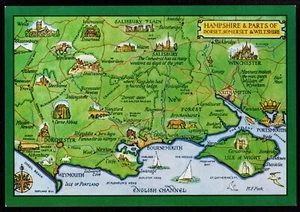 Hampshire & Teile von Dorset Somerset & Wiltshire J. Salmon Postkarte - Bild 1 von 2