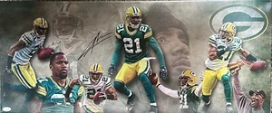 Packers HOF'er CHARLES WOODSON Signed 13x31 Stretched Canvas Collage #1 AUTO JSA - Picture 1 of 1