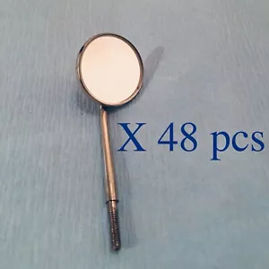 48 Pieces Dental Stainless Steel Mouth Mirrors 5# Cone Socket Autoclaveable - Picture 1 of 7