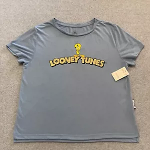 Looney Tunes T-Shirt Womens Large Blue Short Sleeve Tweety Bird Cartoon New - Picture 1 of 10