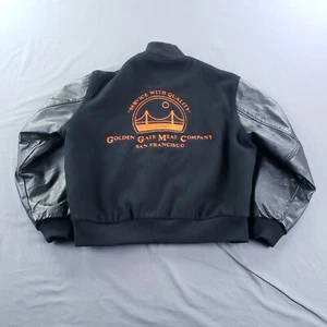 Vintage Game Jacket Mens Large Black Golden Gate Meat Company San Francisco Suds - Picture 1 of 9