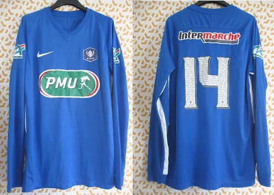 Maillot Nike Coupe de France Bleu Porté Match Worn #14 PMU vintage Jersey - L - Photo 1/4