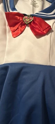 Sailor Moon Cosplay Dress White Blue Girl Size Medium - Image 1 of 4