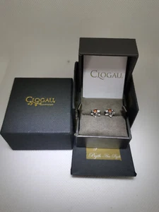 Clogau Gold Silver & 9ct Rose Gold Daffodil Stud Earrings - Picture 1 of 11