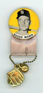 Yankees ROGER MARIS 1 3/4" PM 10 Collector Pin ORIGINAL #3 (Yellow w/Charm) - Picture 1 of 1