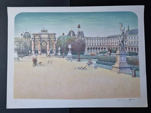 Rolf Rafflewski Hand Signed Limited Edition Lithograph PARIS PLACE DU CARROUSEL - Picture 1 of 9