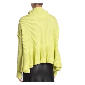 Free People Layer Cake Turtleneck Sweater Key LIme Green M - Picture 1 of 5