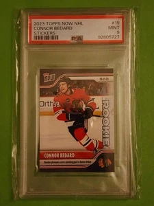 2023 Connor Bedard Topps Now Sticker 2023-24 NHL #15 Rookie Debut Goal PSA 9 - Bild 1 von 2