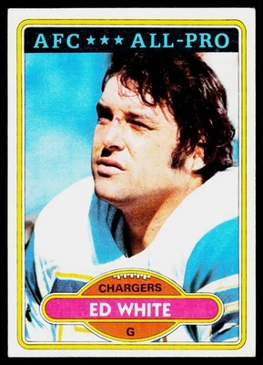 Ed White, 1980 Topps, #190, San Diego Chargers, - Image 1 of 2