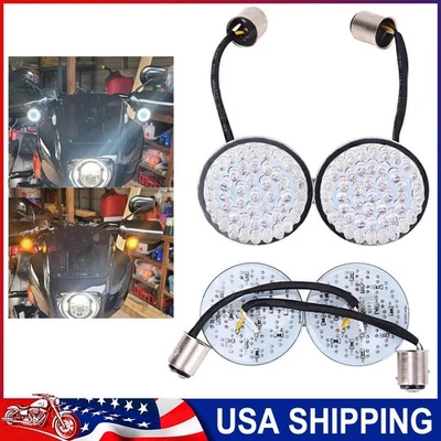 1157 LED Turn Signals Blinker Light For Harley Davidson Street Glide Road King Foto 1 de 4