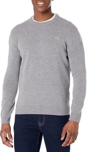 Taglia M - Maglione Lacoste Uomo Regular Fit Stampa Maculata Lana Jersey, Grigio Chine - Foto 1 di 1