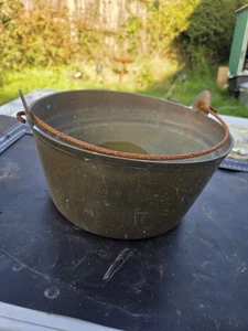 Vintage große Messing Koch Marmelade Einkochtopf Topf Kessel 2,290 kg - Bild 1 von 6