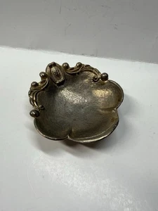 Vintage Ornate Footed Tarnished Silver Trinket Soap Dish - Picture 1 of 6