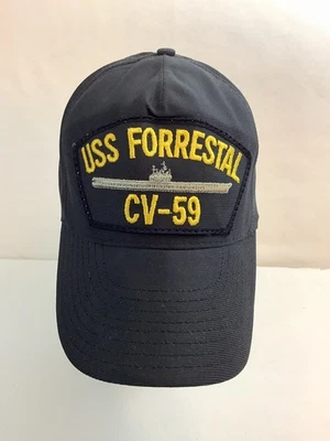 USS Forrestal CV-59 Military Hat Northstar Men's Adjustable Black - Image 1 of 4