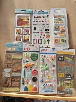 Lot Of Travel & Adventure Stickers: Paper House - Road Trip, Camping, Flying - Image 1 of 4
