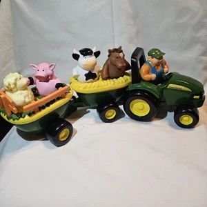 Little People Tomy John Deere Traktor Set Bauer und 4 Tiere mit Sounds! - Bild 1 von 11