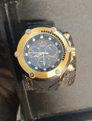 Invicta Subaqua хронограф часы женщин 40 мм черный циферблат золотистый Дата новый браслет - Изображение 1 из 4