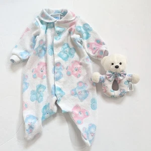 De colección Años 90 Carter's Terry Sleeper Sonajero Bebé Talla Recién Nacido Oso de Peluche - Imagen 1 de 7