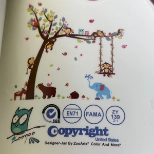 8 Blatt 35 "x12" Dschungel Kinderzimmer Wandtattoo abziehen & kleben bunt/Tier gebraucht - Bild 1 von 18