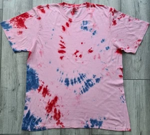 Tie Dye Tshirt Pink Multicolor Size XL FESTIVAL HIPPY PARTY - Picture 1 of 10