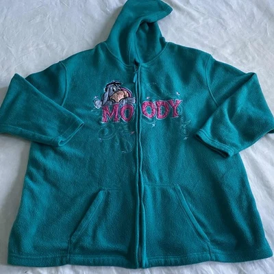 Disney Winnie The Pooh Eeyore Women's 3X Fleece Hoodie Comfy Casual Full Zip - Image 1 of 4