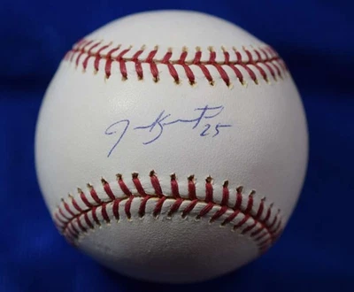 Bola de beisebol assinada por Jarrod Saltalamacchia Tristar certificado de autenticidade Major League OML - Imagem 1 de 2