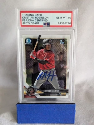 Kristian Robinson Rc Rookie 1st Bowman Chrome Auto PSA 10 Prospect Diamondbacks - Image 1 of 4