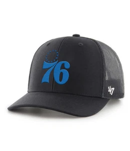 Gorra ajustable Philadelphia 76ers '47 Brand negra Trucker Snapback - Imagen 1 de 2