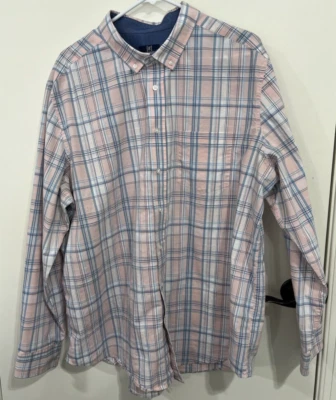 Camisa de vestir George para hombre calce clásico rosa azul a rayas 50/52 2XL mezcla de algodón Foto 1 de 4