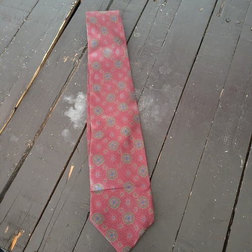 Christian Dior abito uomo 100% seta cravatta bordeaux blu verde medaglioni