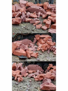 Juweela 1/35, 1/32 Bricks Ruins/Debris - Red (Ceramic) app. 200g - Picture 1 of 1