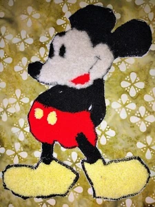Vintage antiker Stil Mickey Mouse Chenille besticktes Garn Aufnäher 11 Zoll gebraucht - Bild 1 von 5