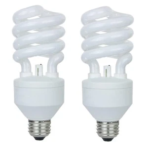 2Pack CFL Light Bulb, T3 Spiral Fluorescent Light, 23W(100W), 6500K, E26, 1500LM - Picture 1 of 3