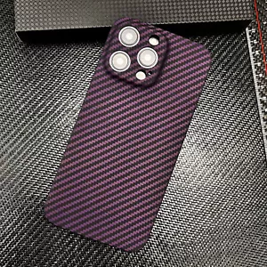 Genuine Aramid Carbon Fiber Case Slim & Light Cover for iPhone 14 Pro Max Purple - Picture 1 of 15