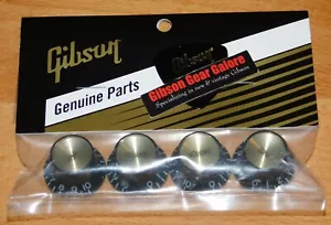 Gibson Les Paul Knobs Set Negro Reflector Sombrero Top Guitarra Partes R9 SG Personalizado ES - Imagen 1 de 3