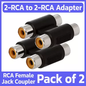 Confezione da 2 RCA a 2 RCA donna adattatore audio 2RCA connettore cavo altoparlante - Foto 1 di 4