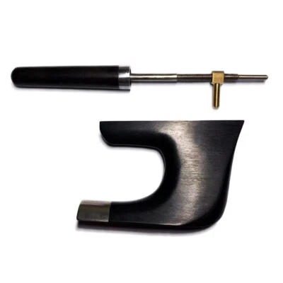 3/4 Double Upright Bass Bow Ebony Frog Abalone German Button Viennese Style - Image 1 of 4