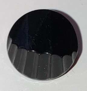 Antique Jet Black Glass Button Abstract Asymmetetrical Metal Birdcage Shank 1/2" - Picture 1 of 7