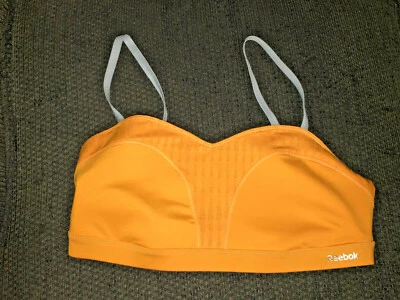 Sujetador deportivo Reebok amarillo ~ grande ~ correas ajustables Foto 1 de 3