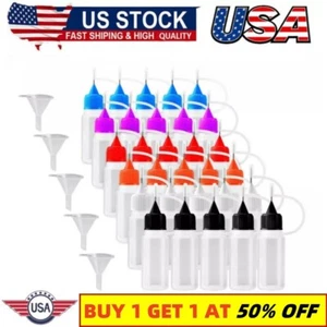 10ml Needles Precision Tip Applicator,Translucent Glue Bottles and 6Color tips - Picture 1 of 9