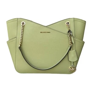 Michael Kors Jet Set Reise große Kette Schultertasche Leder MK Signature PVC - Bild 1 von 10