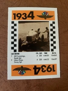 BILL CUMMINGS 1991 Indy 500 75th Anniversary Game Card - Picture 1 of 2