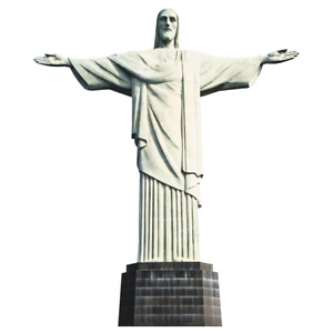 S12537 Christ Redeemer Statue Rio de Janeiro Brazil 72x60 Cardboard Cutout Stand