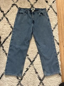 Old Mill fleece lined men’s jeans Size 38x30 stone wash pants straight work Y2K - Picture 1 of 7