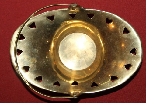 Vintage hand made brass basket Cover