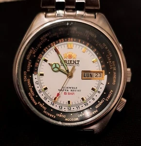 Vintage orient world time 469EE6-71 automatic mens watch - Picture 1 of 15