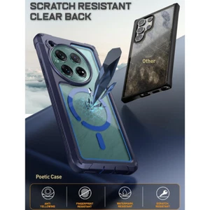 Poetic Case For OnePlus 12 With Built-in Screen Shockproof Rugged Cover Blue - Picture 1 of 6
