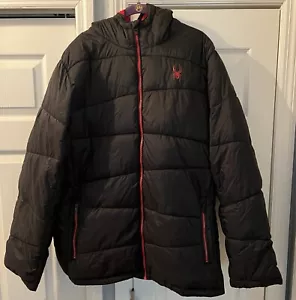 Spyder Nexus Quilted Puffer Jacket Black/Red Size XL NWOT - Picture 1 of 10