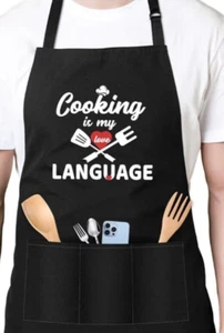 Cooking apron for men or women "Cooking is my love language" - Picture 1 of 1