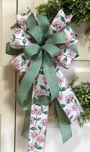 10 " Spring Summer Everyday Handmade Floral Bow for Door Wreath Lantern # 226 rb - Picture 1 of 4